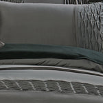 Queen Size Stone Grey Pintucking Quilt Cover Set (3PCS)