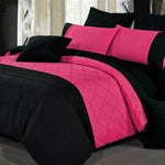 Super King Size Hot Pink Diamond Pintuck Quilt Cover Set(3PCS)