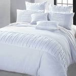 King Size White Pintuck Quilt Cover Set (3PCS)
