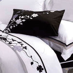 King Size Embroidery Tree and Leaf Pattern White Quilt Cover Set (3PCS)