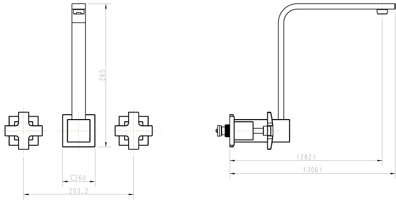 3pc Basin Tap Faucet Set - Bathroom Laundry Sink