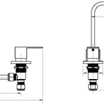 3pc Basin Tap Faucet Set - Bathroom Laundry Sink