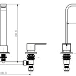 3pc Basin Tap Faucet Set - Bathroom Laundry Sink