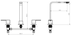 3pc Basin Tap Faucet Set - Bathroom Laundry Sink