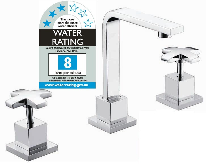 3pc Basin Tap Faucet Set - Bathroom Laundry Sink