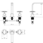 3pc Basin Tap Faucet Set - Bathroom Laundry Sink