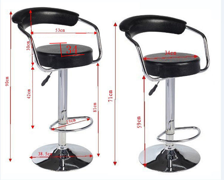 2x Black PU Leather Half-Moon Kitchen Bar Stools