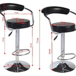 2x Black PU Leather Half-Moon Kitchen Bar Stools