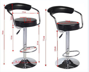 2x Black PU Leather Half-Moon Kitchen Bar Stools