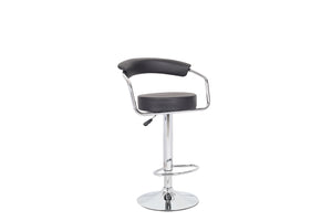 2x Black PU Leather Half-Moon Kitchen Bar Stools