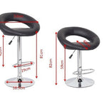 2x Black PU Leather Circular Kitchen Bar Stools