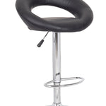 2x Black PU Leather Circular Kitchen Bar Stools