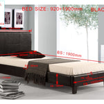 Single PU Leather Bed Frame Black