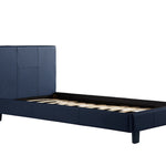 Single PU Leather Bed Frame Blue