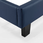 Single PU Leather Bed Frame Blue