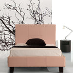 Single PU Leather Bed Frame Pink