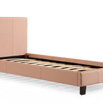 Single PU Leather Bed Frame Pink