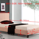 Single PU Leather Bed Frame Pink