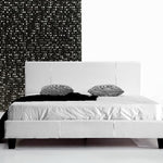 Double PU Leather Bed Frame White