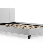 Double PU Leather Bed Frame White