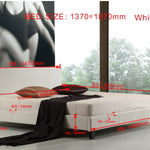 Double PU Leather Bed Frame White