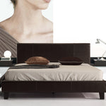 Double PU Leather Bed Frame Brown