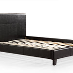 Double PU Leather Bed Frame Black