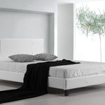 Queen PU Leather Bed Frame White