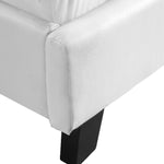 Queen PU Leather Bed Frame White