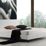 King PU Leather Bed Frame White