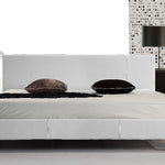 King PU Leather Bed Frame White