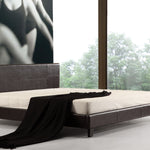 King PU Leather Bed Frame Brown