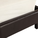 King PU Leather Bed Frame Brown