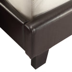 King PU Leather Bed Frame Brown