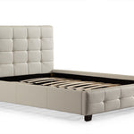 Double PU Leather Deluxe Bed Frame White