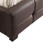 Double PU Leather Deluxe Bed Frame Brown
