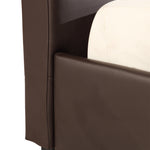 Double PU Leather Deluxe Bed Frame Brown