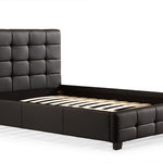 Double PU Leather Deluxe Bed Frame Black