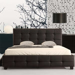 Queen PU Leather Deluxe Bed Frame Black