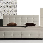 King PU Leather Deluxe Bed Frame White