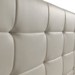 King PU Leather Deluxe Bed Frame White