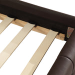 King PU Leather Deluxe Bed Frame Brown