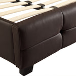 King PU Leather Deluxe Bed Frame Brown