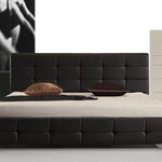 King PU Leather Deluxe Bed Frame Black