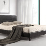Queen PU Leather Bed Frame Black