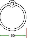 Classic Chrome Towel Bar Rail Ring Bathroom