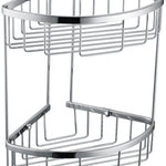 2-Tier Corner Bathroom Basket Shelf Rail Rack