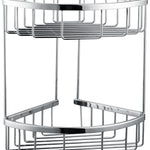 2-Tier Corner Bathroom Basket Shelf Rail Rack