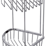 2-Tier Corner Bathroom Basket Shelf Rail Rack