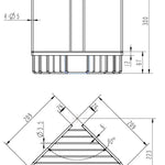 2-Tier Corner Bathroom Basket Shelf Rail Rack